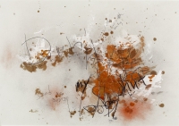 Deckweiß, Öl, Kohle auf Papier, 68 x 98 cm 