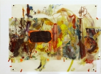 Collage, Mischtechnik auf Transparentpapier, 90 x 68 cm 