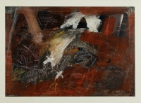 1986, Acryl, Kreide, Farbstift auf Papier, 100 x 70 cm 
